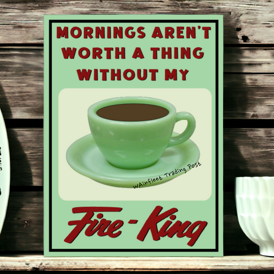 vintage fire king sign