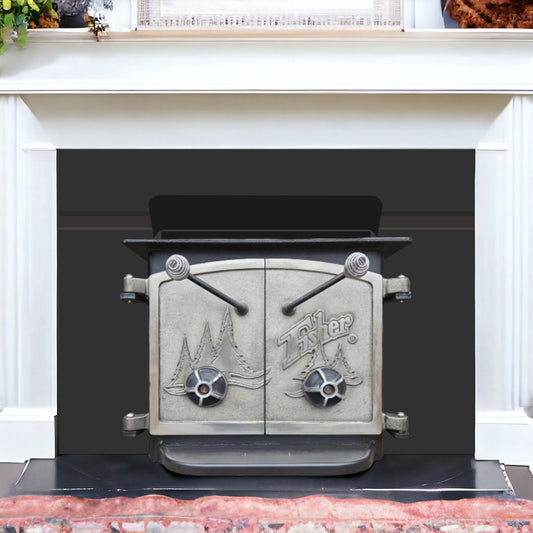Fisher Wood Stove Fireplace Insert Nickel Doors