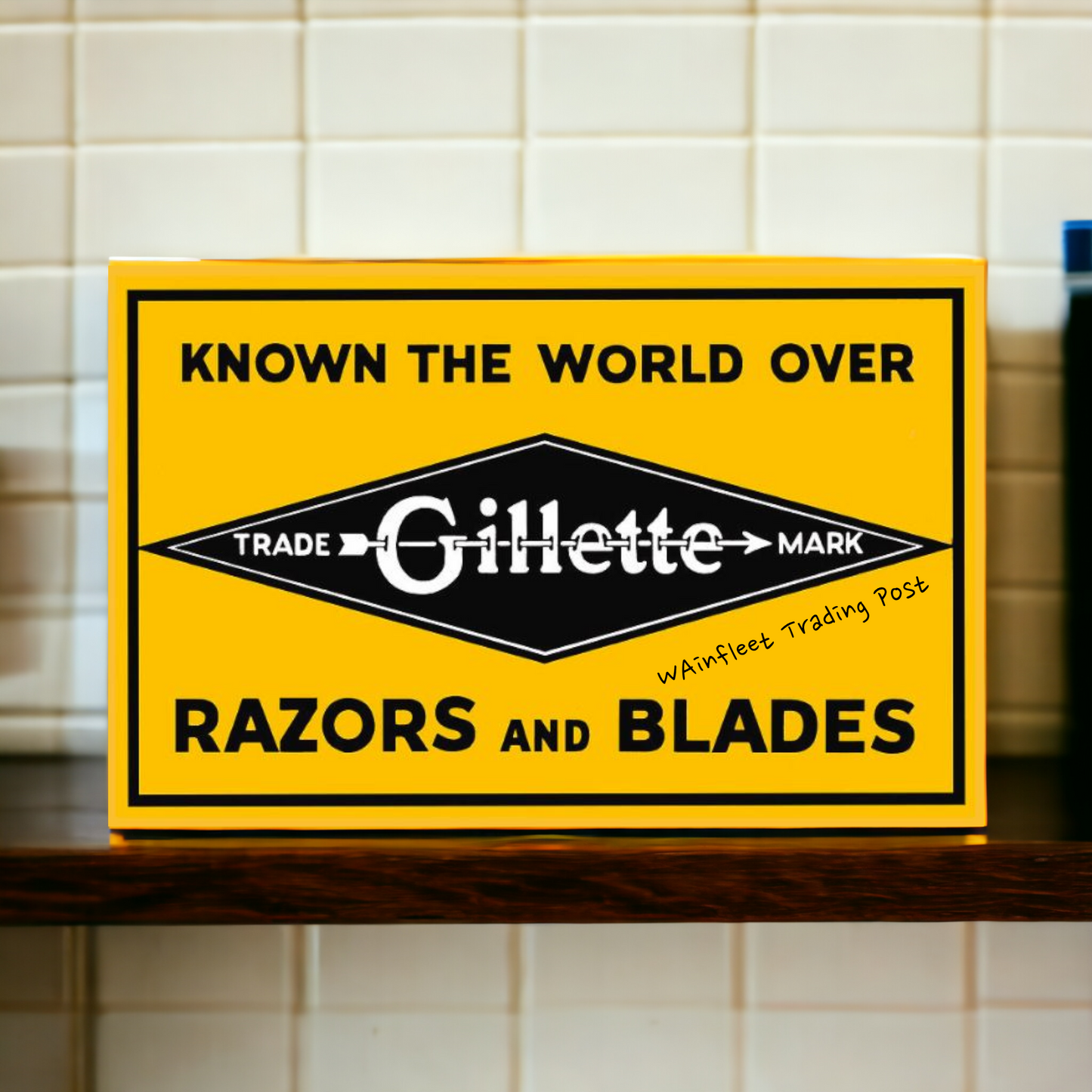 Shaving Sign Gillette Razors and Blades Barber Shop Sign