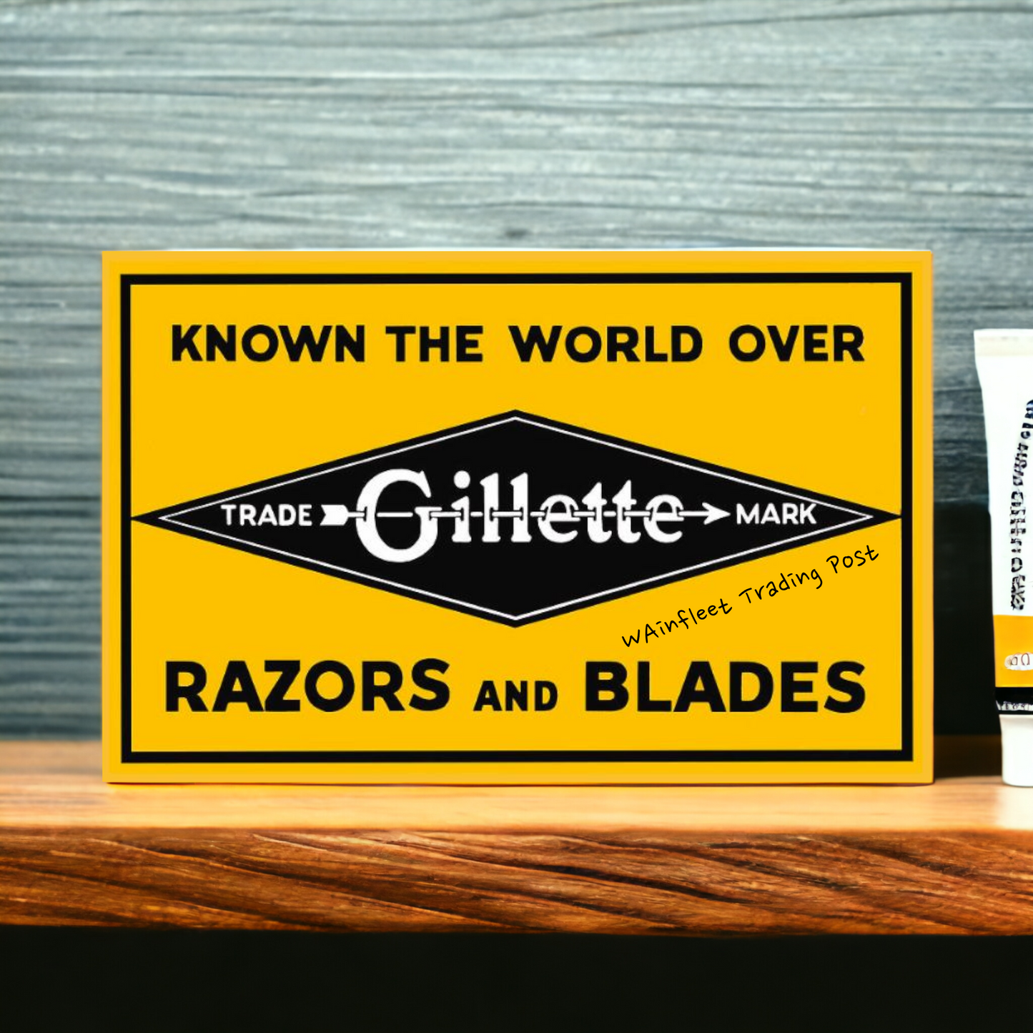 Shaving Sign Gillette Razors and Blades Barber Shop Sign