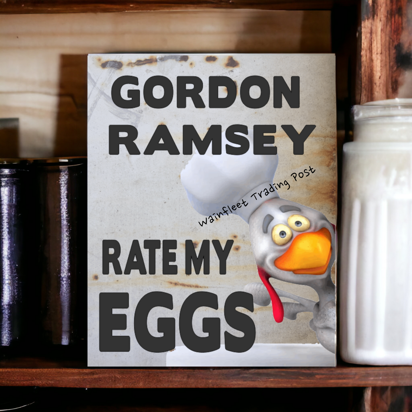 vintage kitchen eggs sign