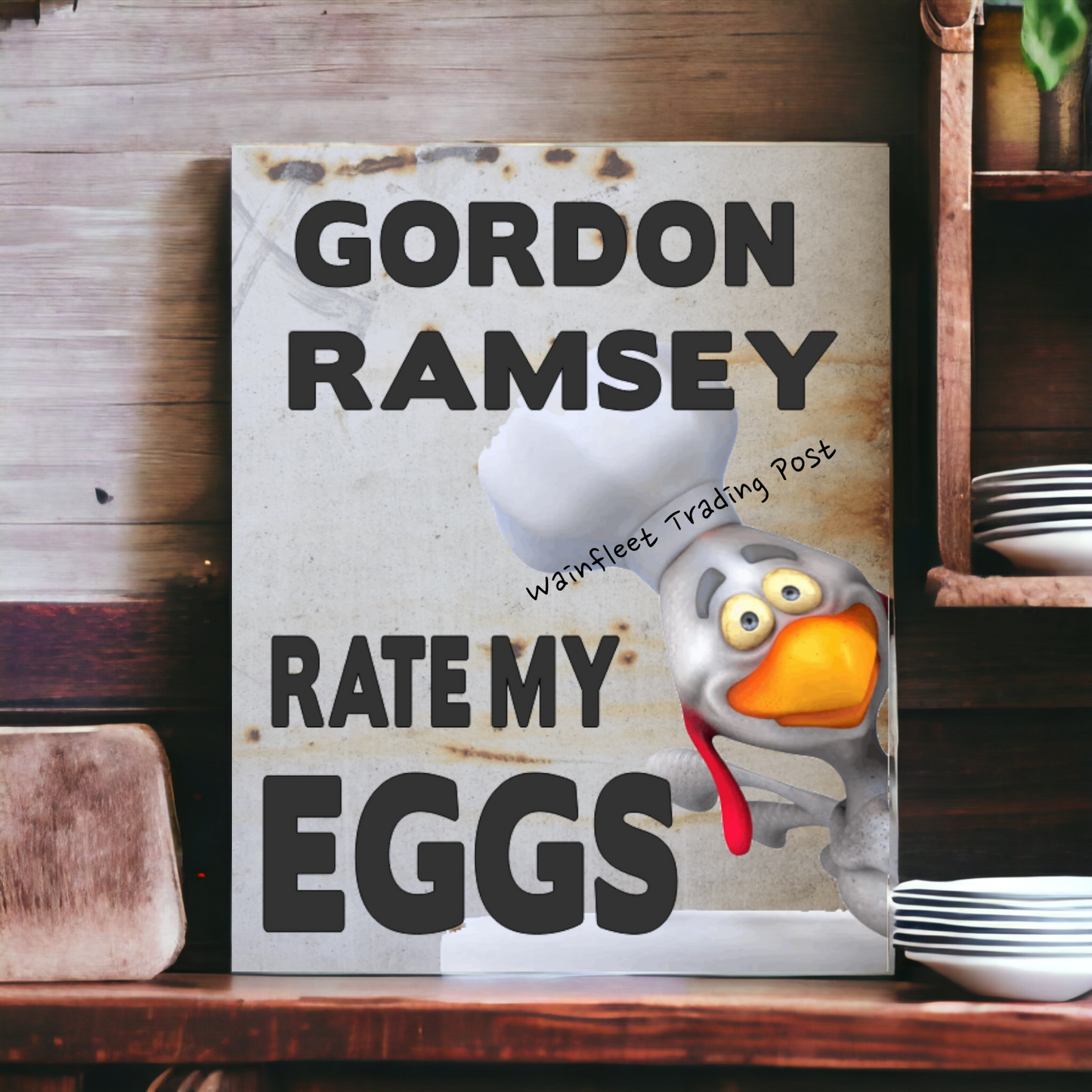 vintage kitchen eggs sign