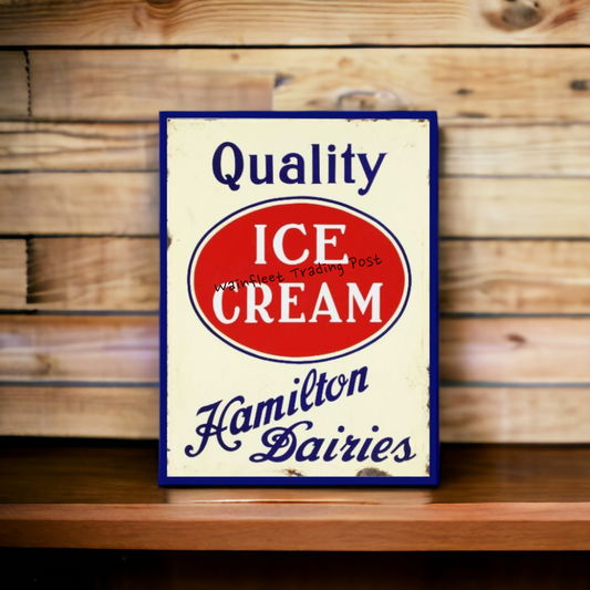 Hamilton Dairies Ice Cream Sign Retro Decor