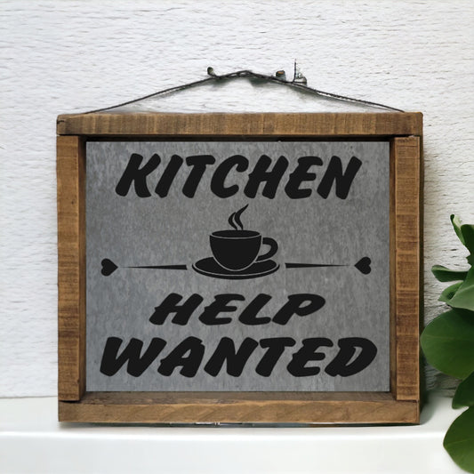 Kitchen Help Wanted Sign Farmhouse Decor