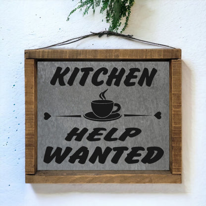 Kitchen Help Wanted Sign Farmhouse Decor