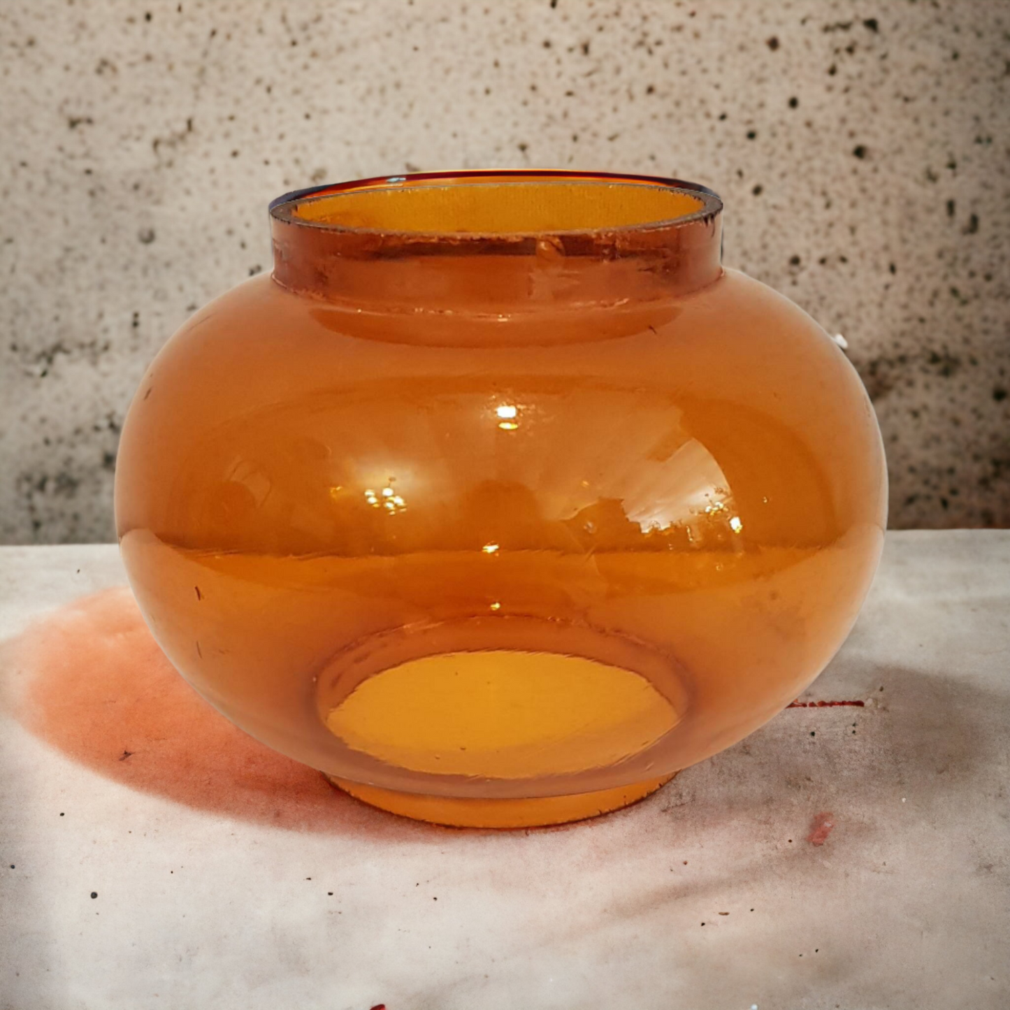 Antique Amber Glass Lantern Globe Chimney