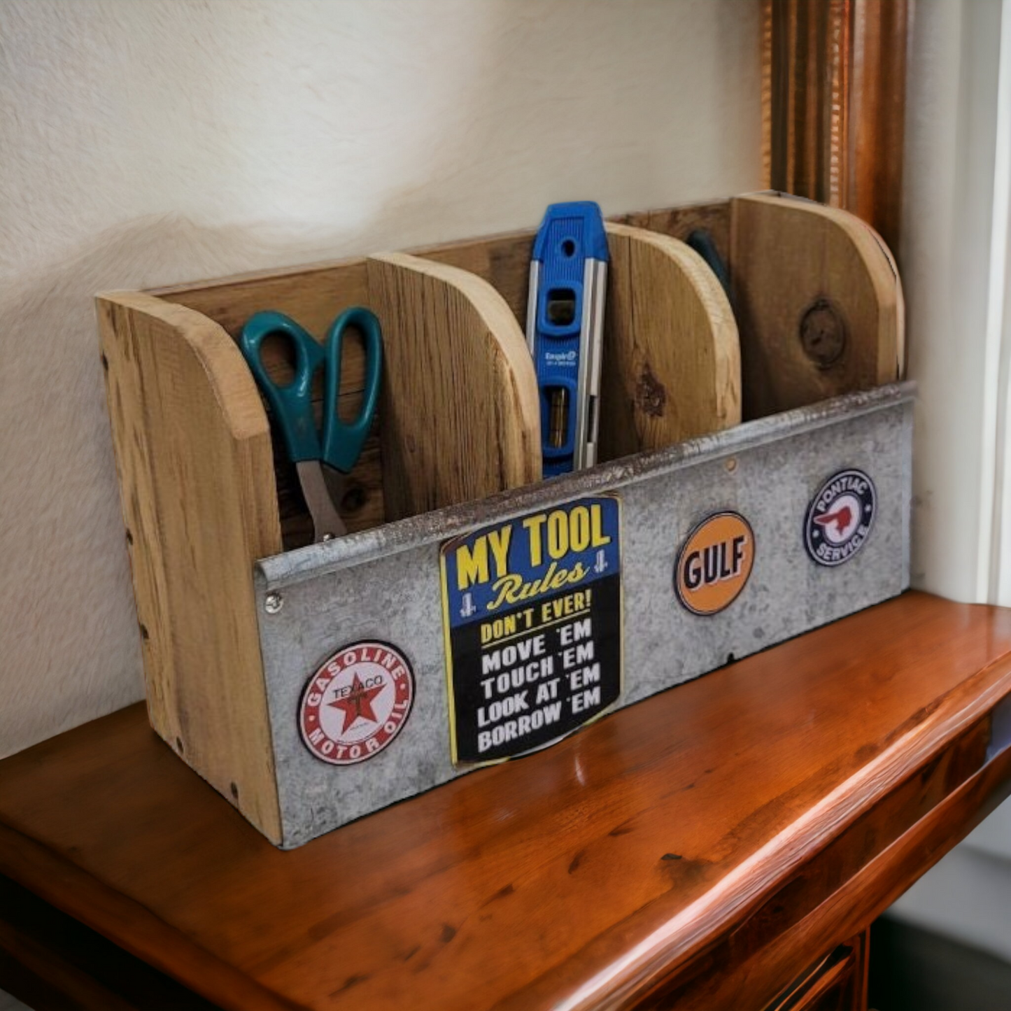 Storage Organizer Rustic Bench Top Tote - Wainfleet Trading Post