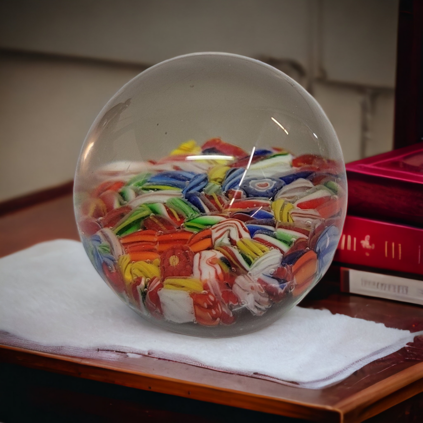 Murano Glass Millefiori Paperweight Paper weight Art Glass Candy Cane