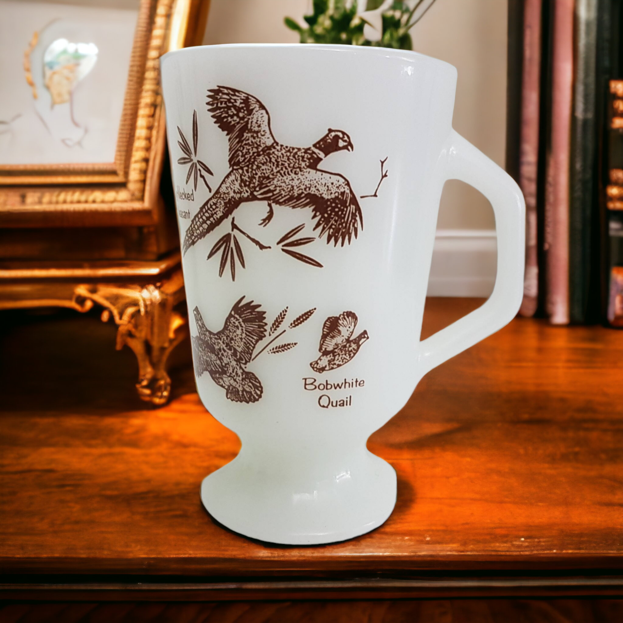 Vinatge Fire King Hunting Mug With Birds In Flight