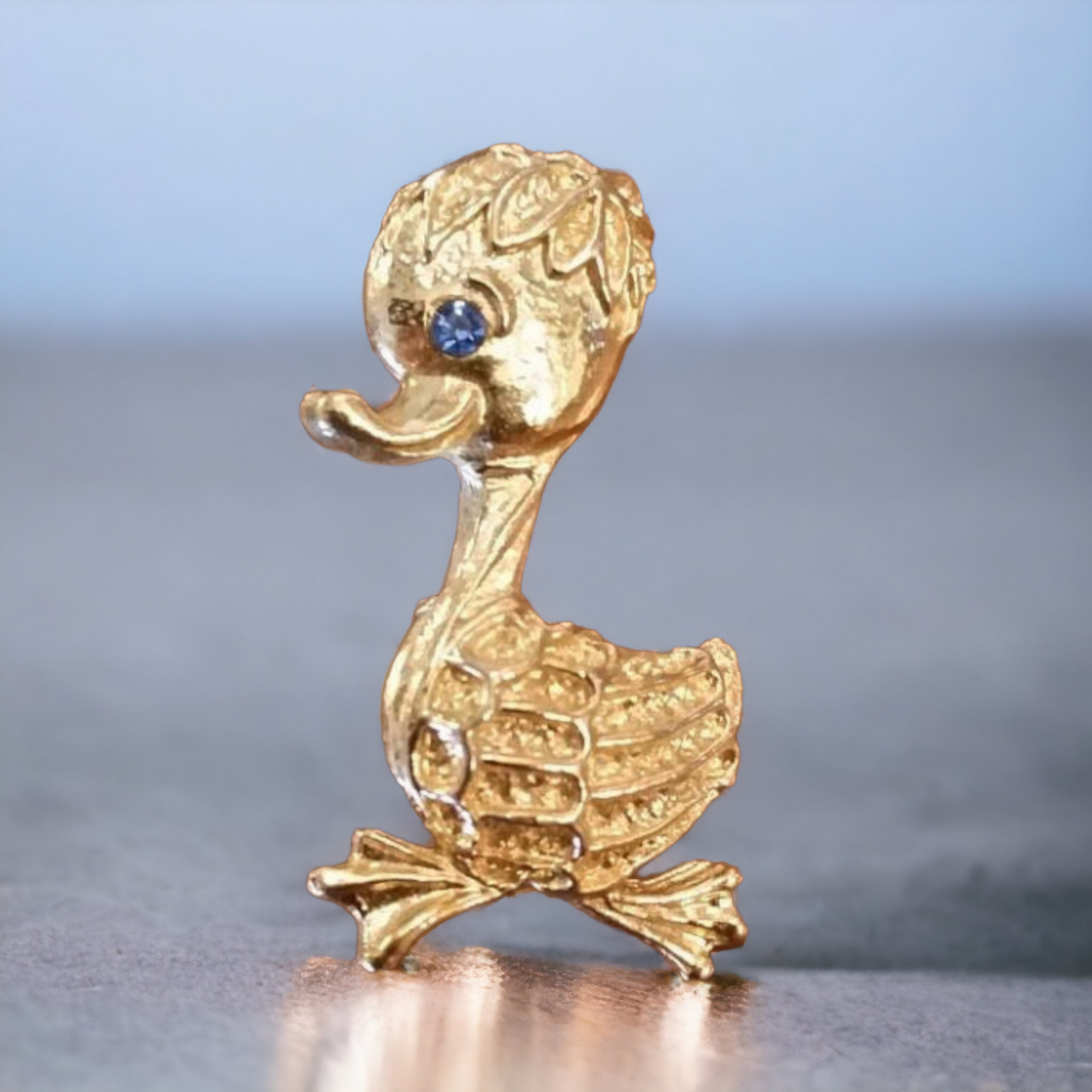 Baby Duck Brooch Duckling Sapphire Gem