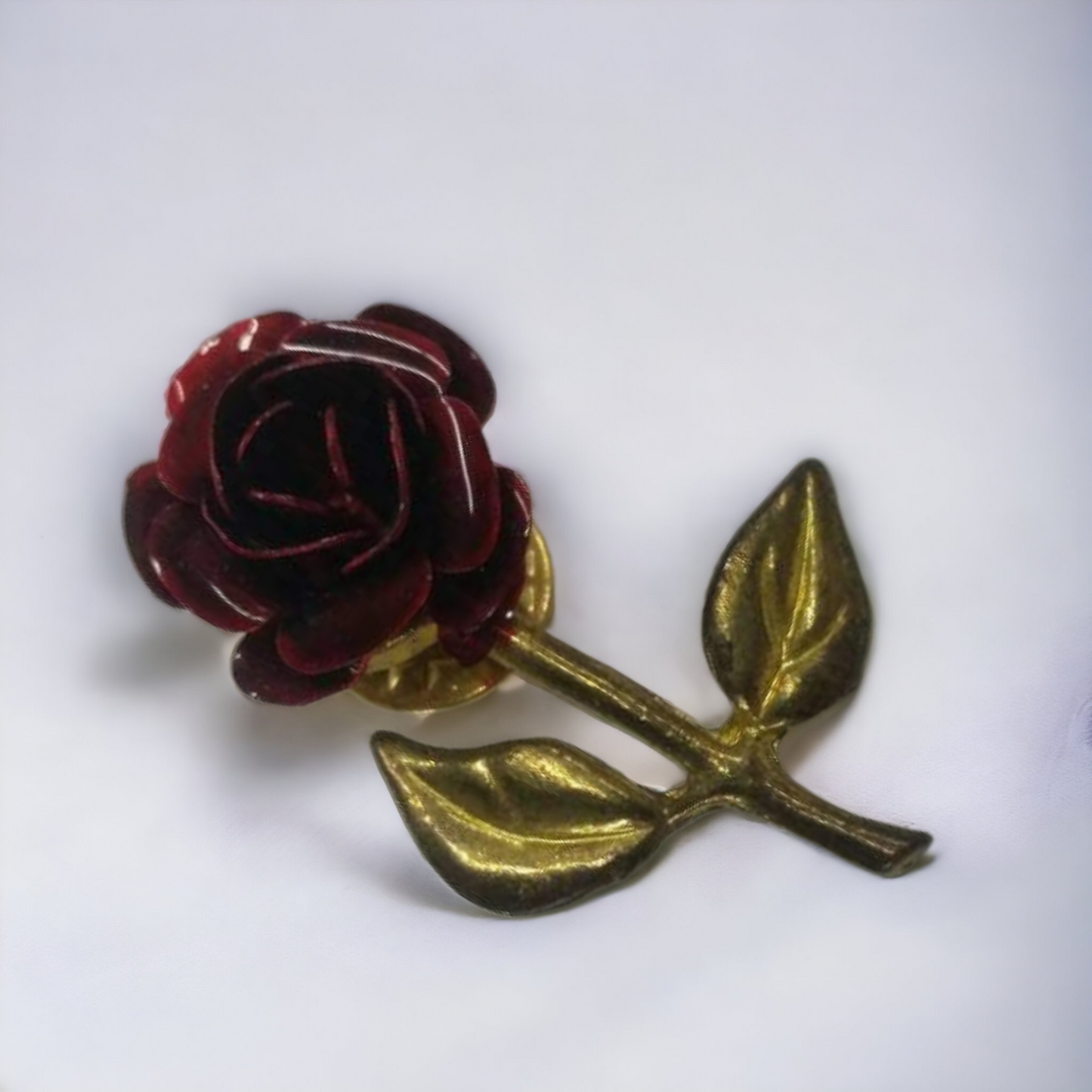 Red & Gold Rose Brooch Lapel Pin