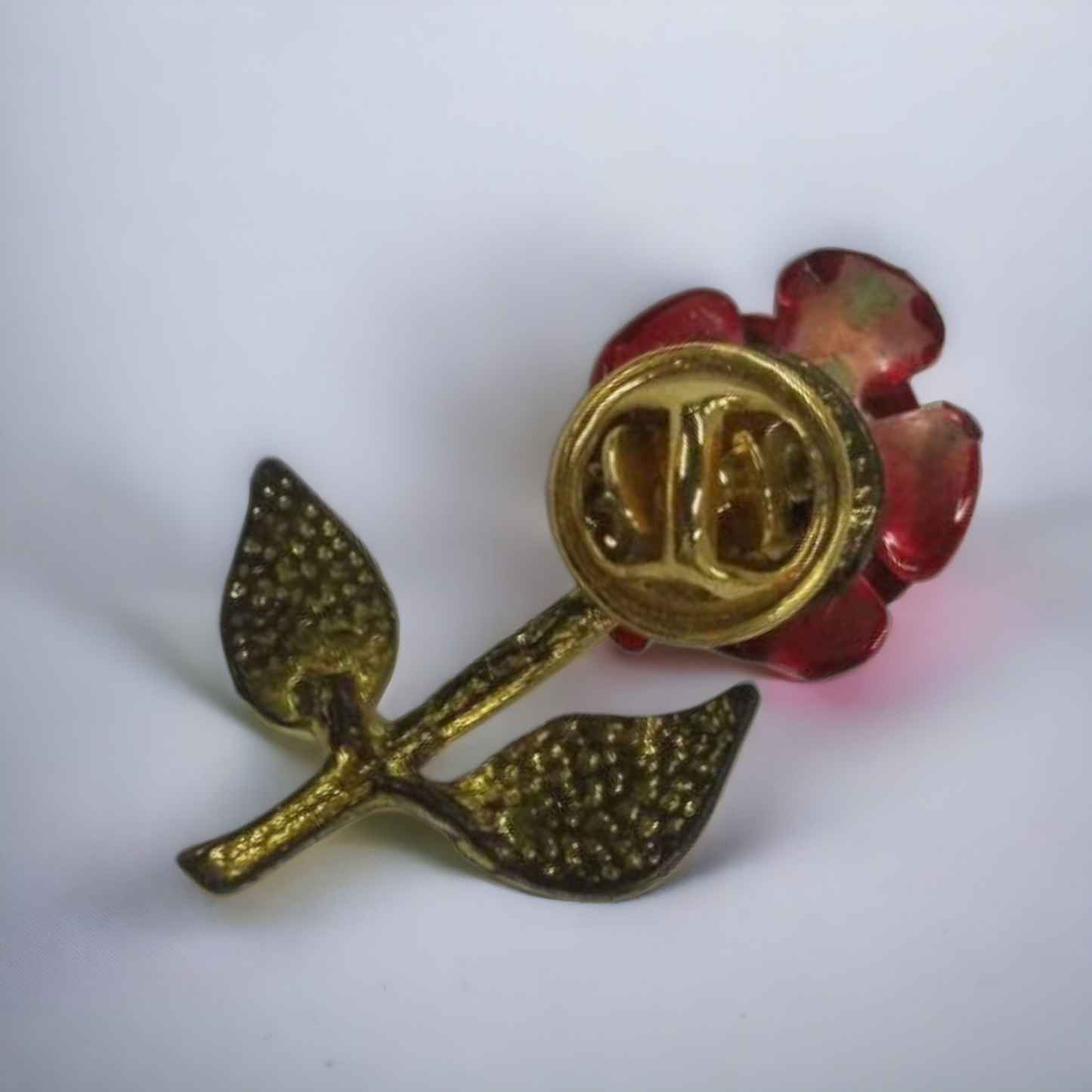 Red & Gold Rose Brooch Lapel Pin