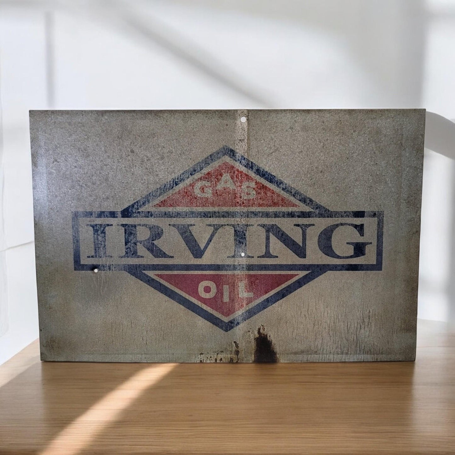 Irving Gas and Oil Sign Weathered