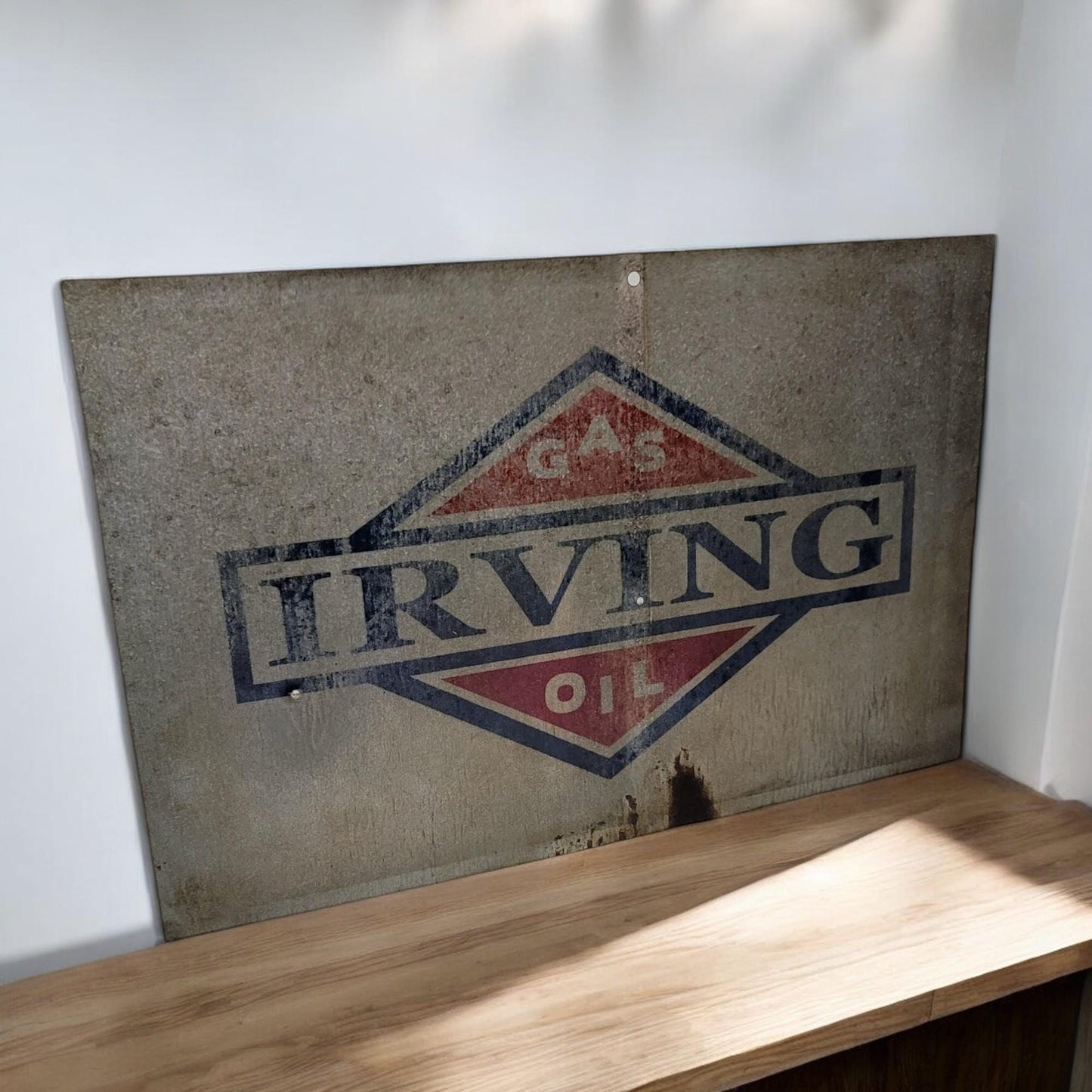 Irving Gas and Oil Sign Weathered