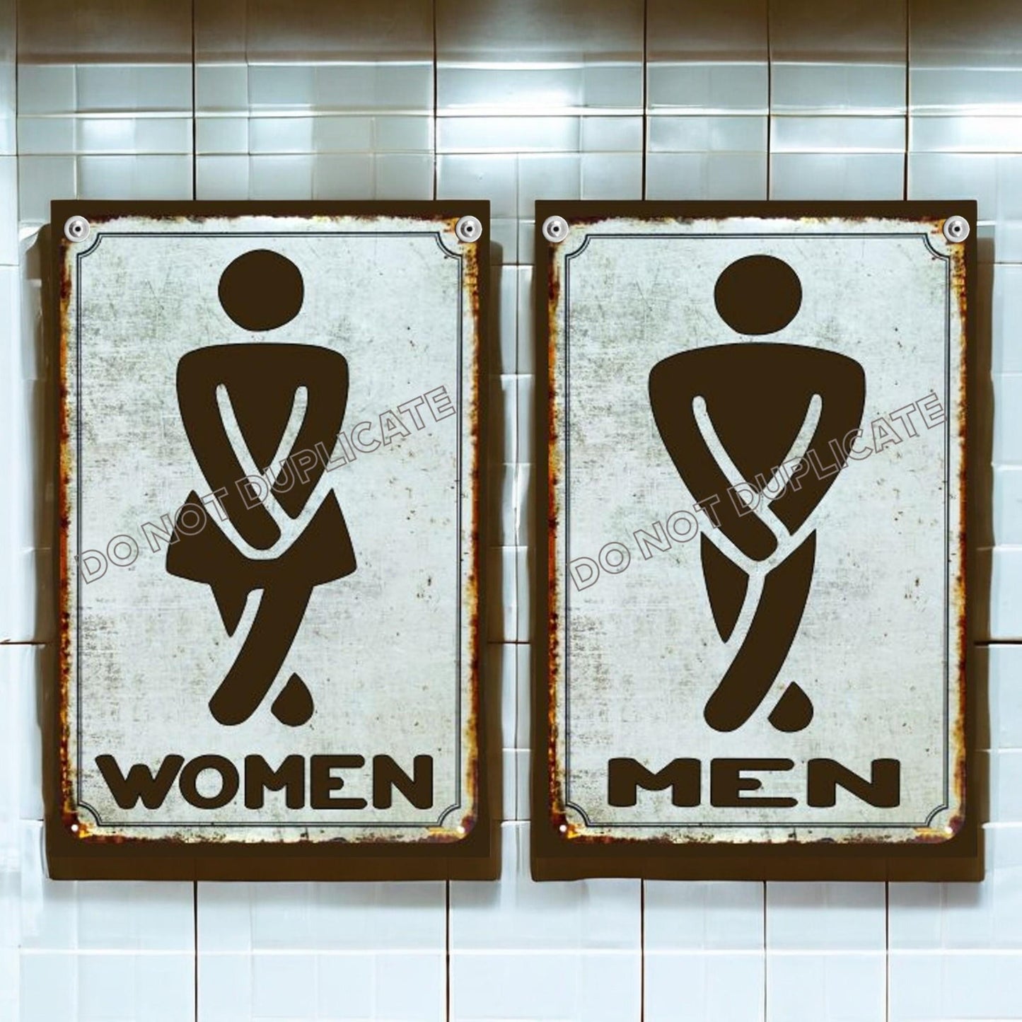 Bathroom Signs Mens And Womens Coastal Wall Decor