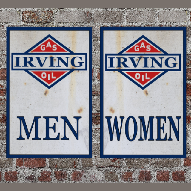 Bathroom Signs Men and Women Folk Art Various Styles