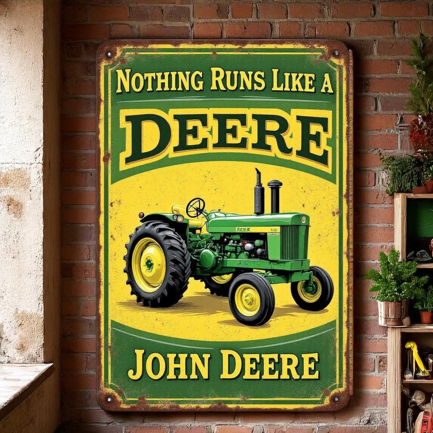 Nothing Runs Like A Deere John Deere Tractor Sign