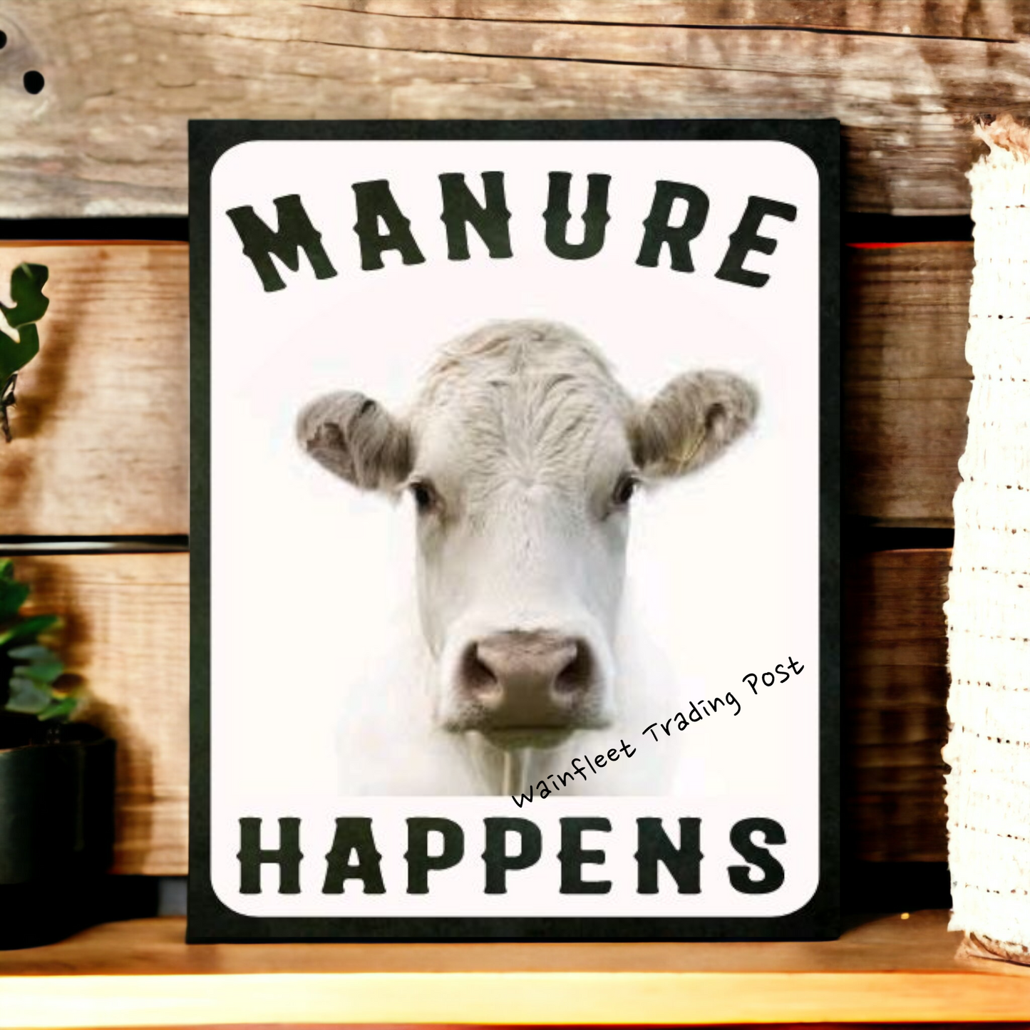 cow farm sign shit happens