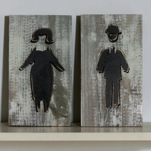 His bathroom sign
Hers bathroom sign
3D restroom sign
Handmade wood sign
Reclaimed wood decor