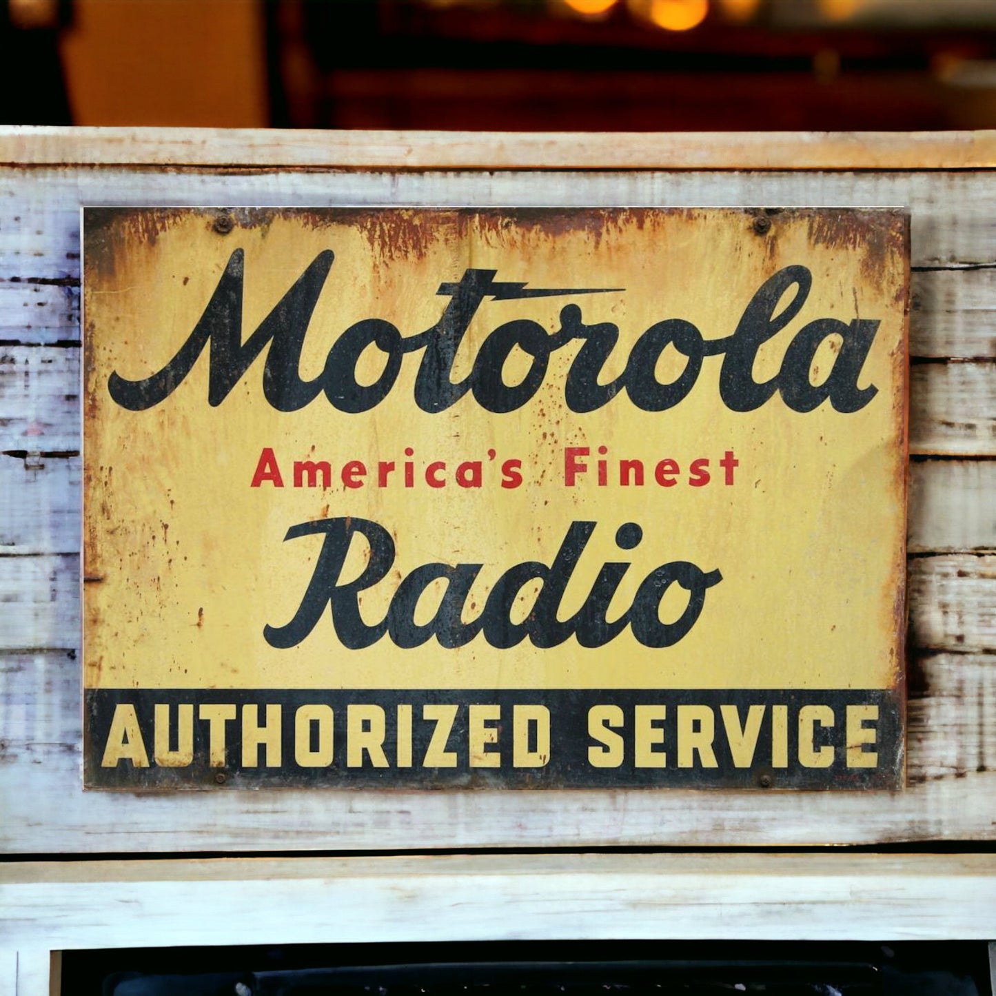 vintage motorola radio sign 