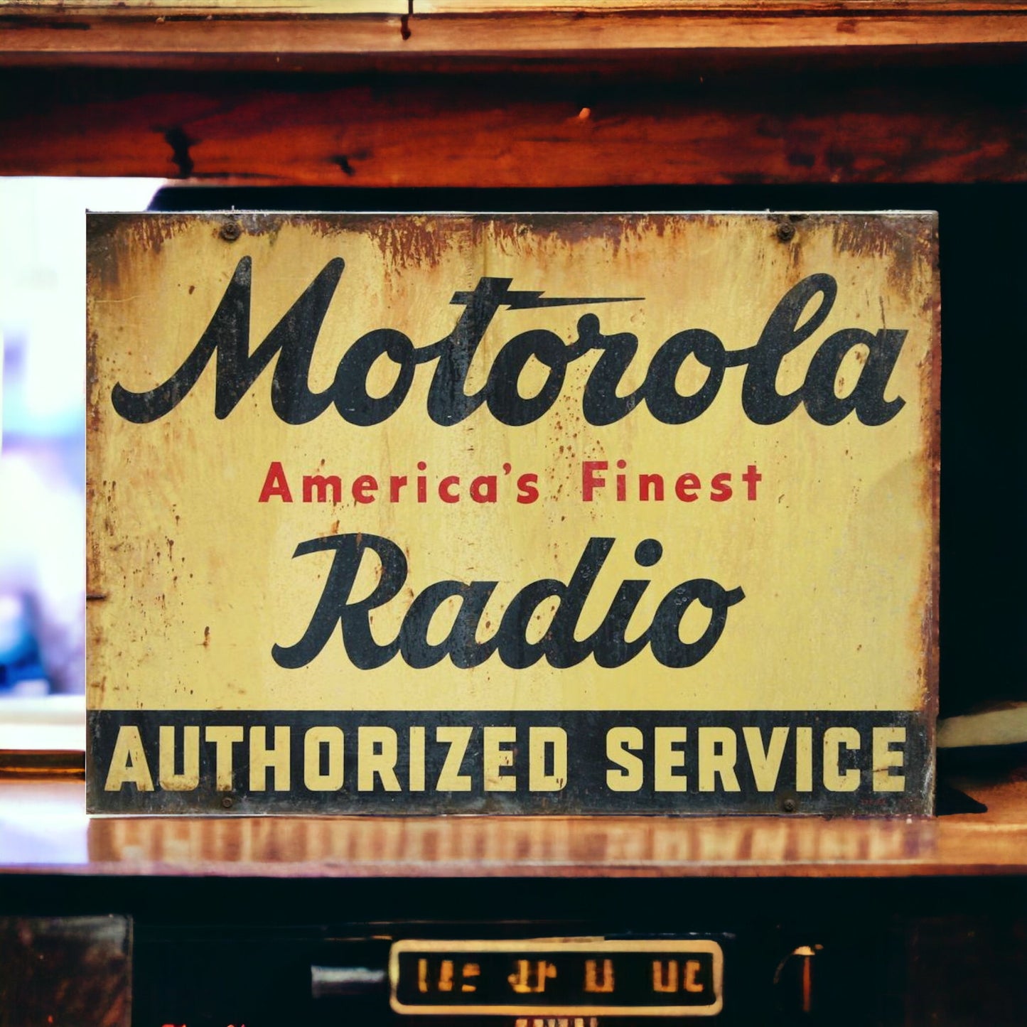 vintage motorola radio sign 