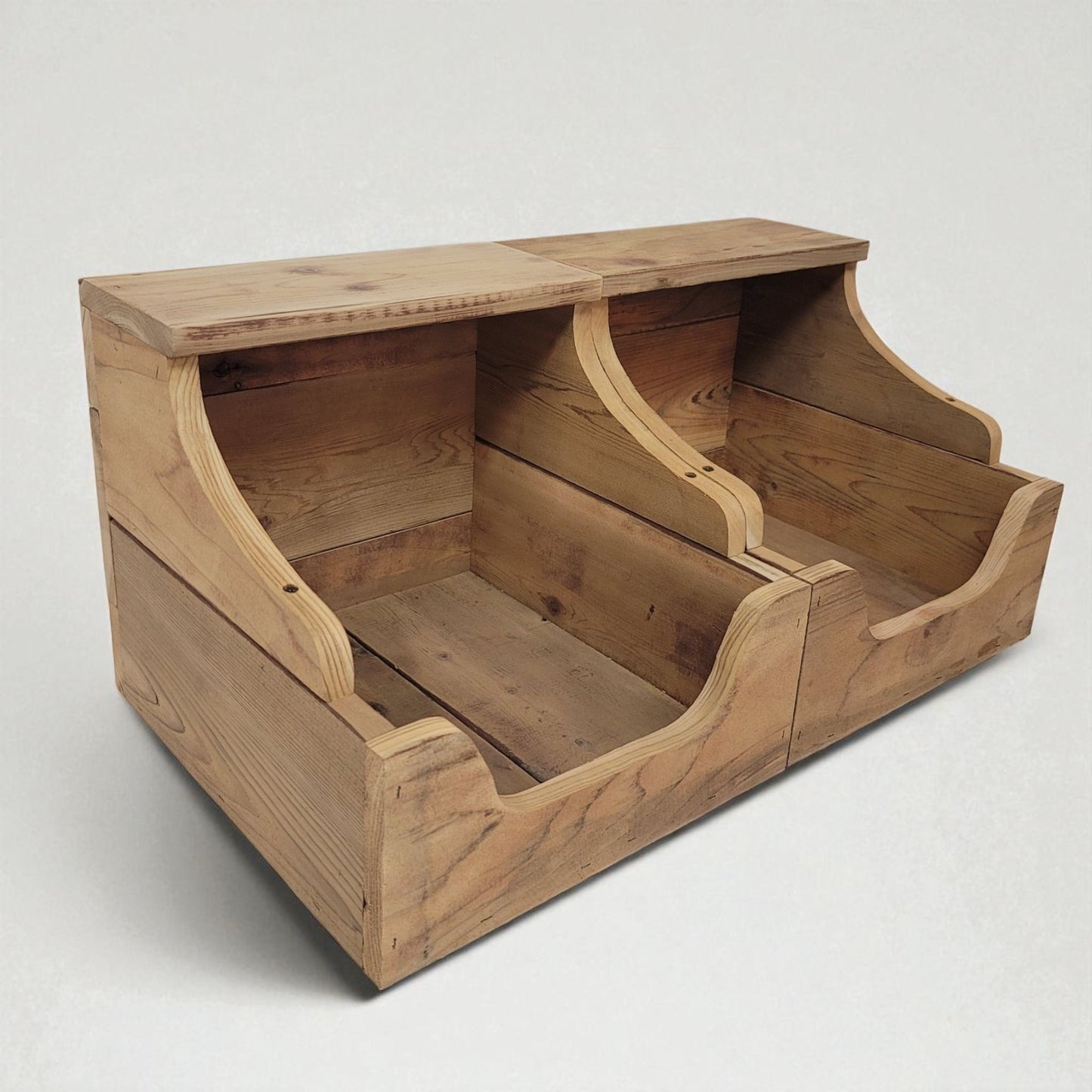 Rustic Farmhouse Potato and Onion Storage Bin – Handmade Reclaimed Wood