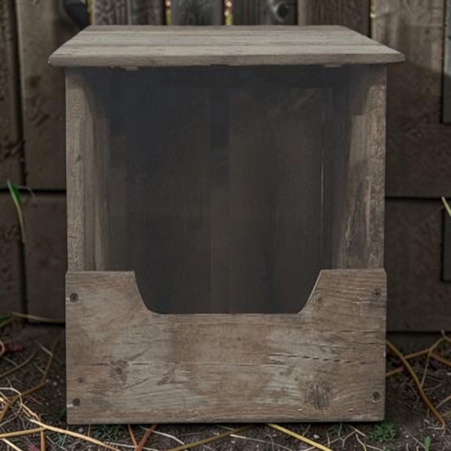 Hand-built reclaimed nesting box for chickens or rabbits, available in two sizes.