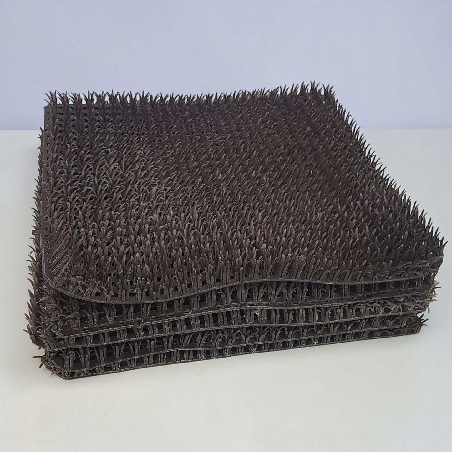 Set of 6 heavy duty plastic chicken nesting box pads 12x12 used for poultry nesting boxes and egg laying comfort.