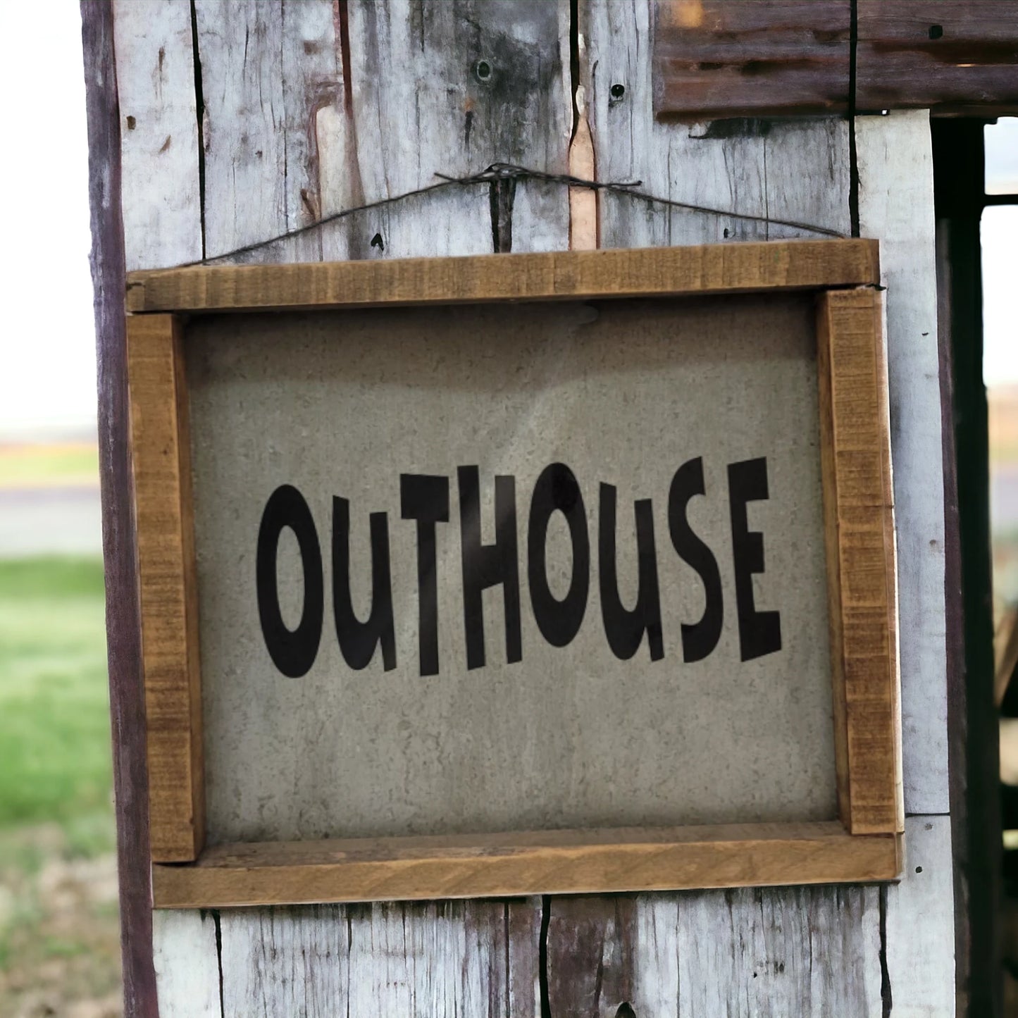 rustic outhouse sign bathroom sign farmhouse decor