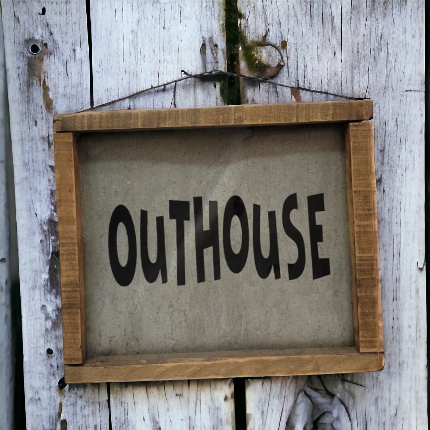 rustic outhouse sign bathroom sign farmhouse decor