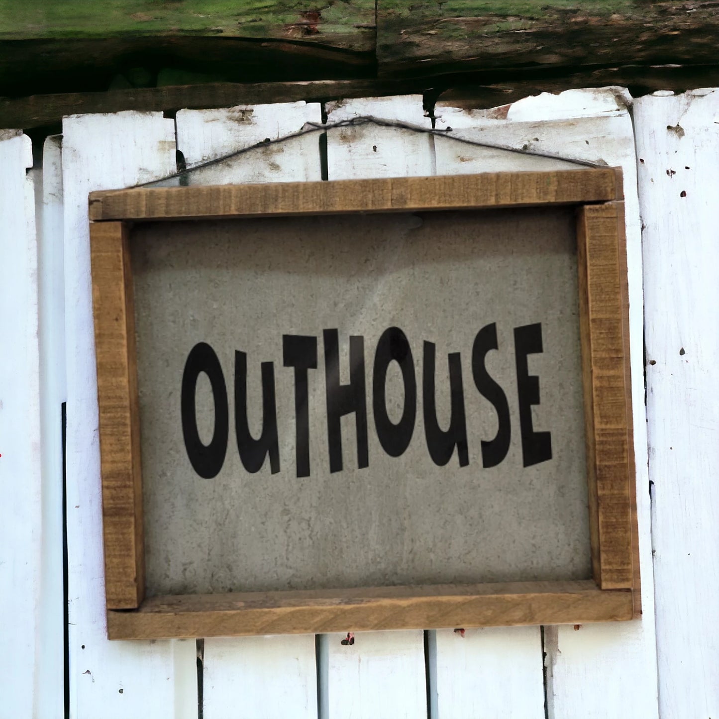 rustic outhouse sign bathroom sign farmhouse decor