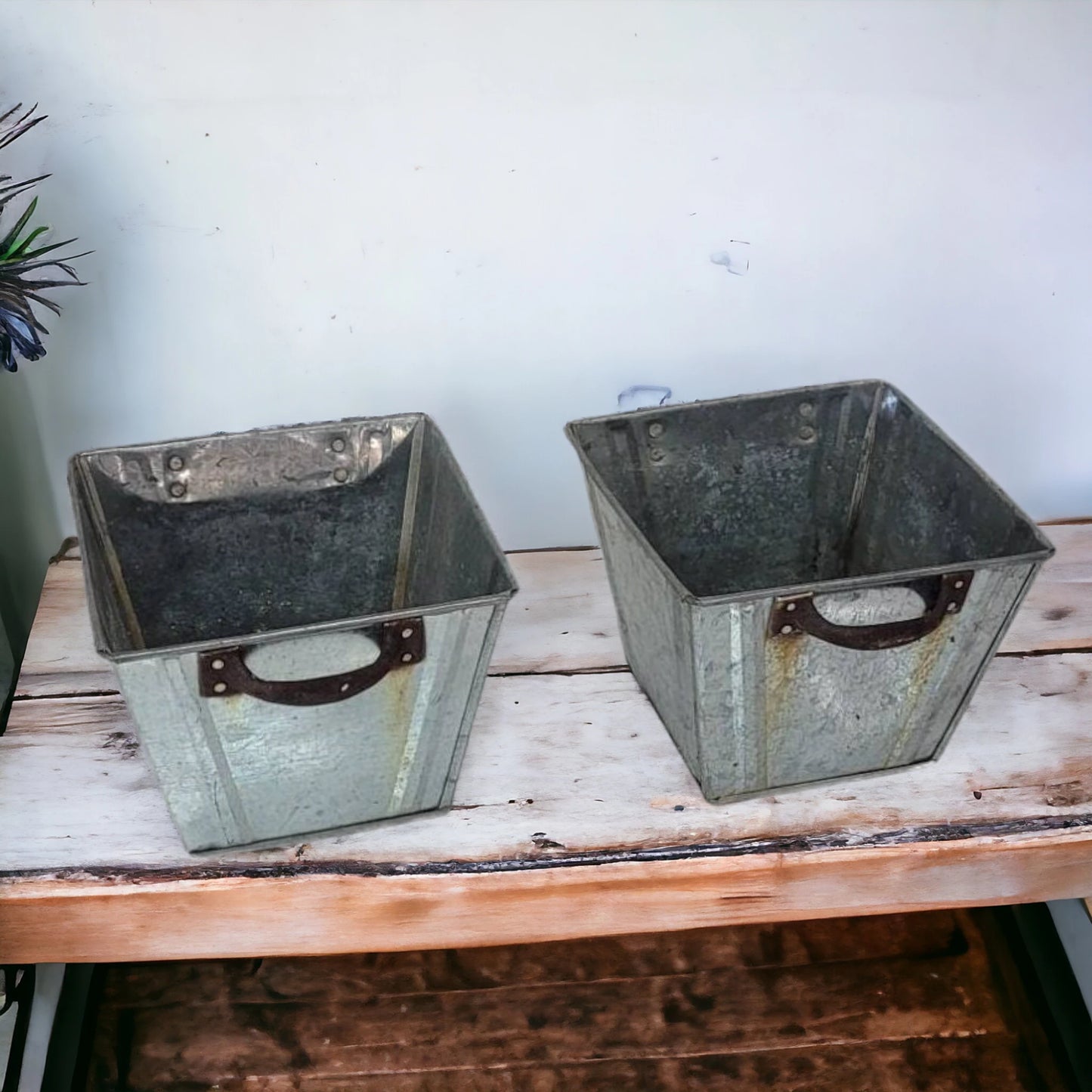 Rustic Metal Herb Planters