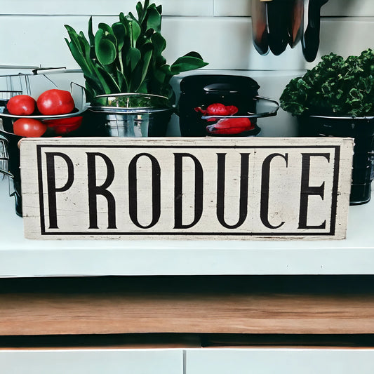 Produce Sign Rustic Kitchen Decor