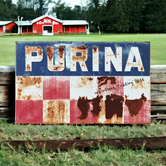 rustic purina farm sign