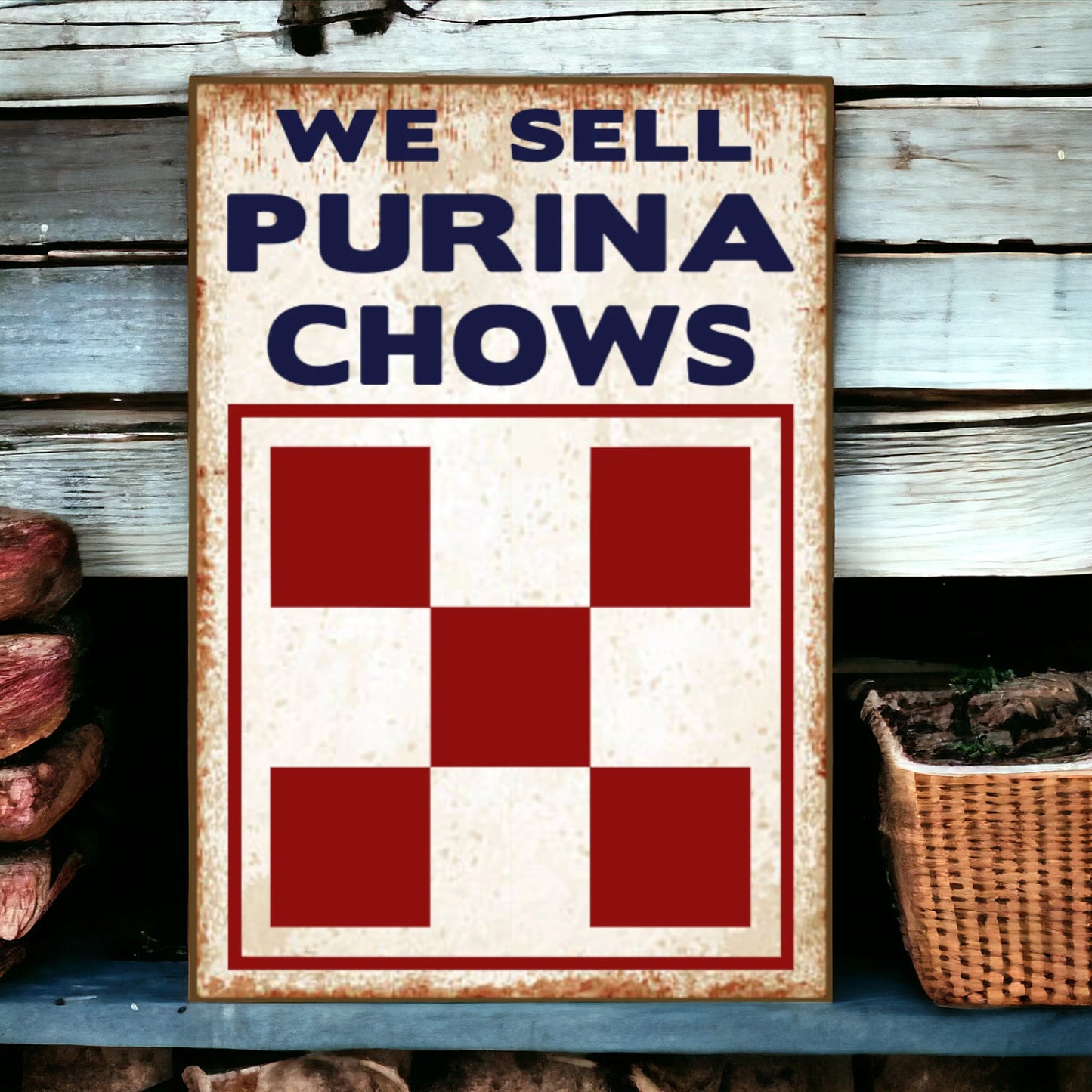 rustic purina sign 