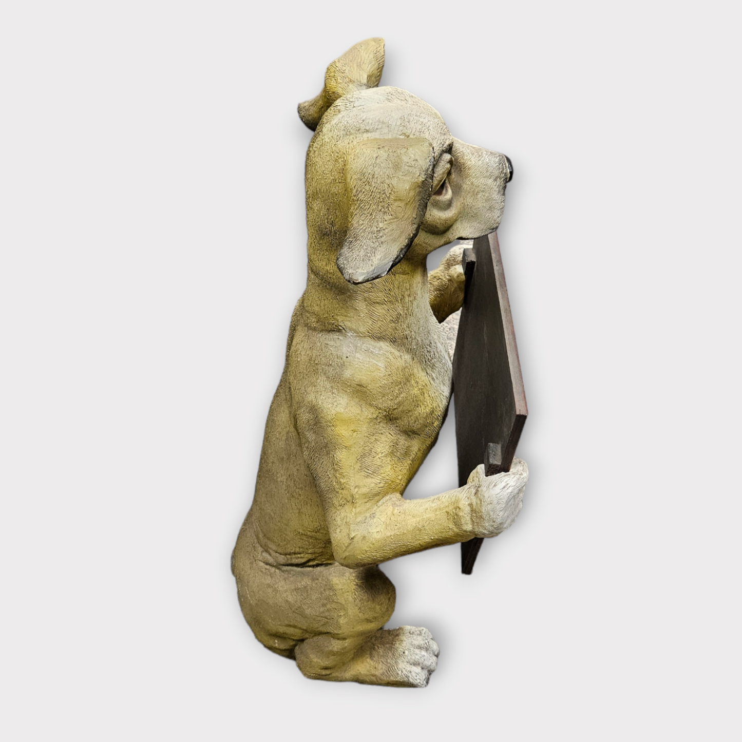 Novelty Dog Statue Holding Chalkboard Menu