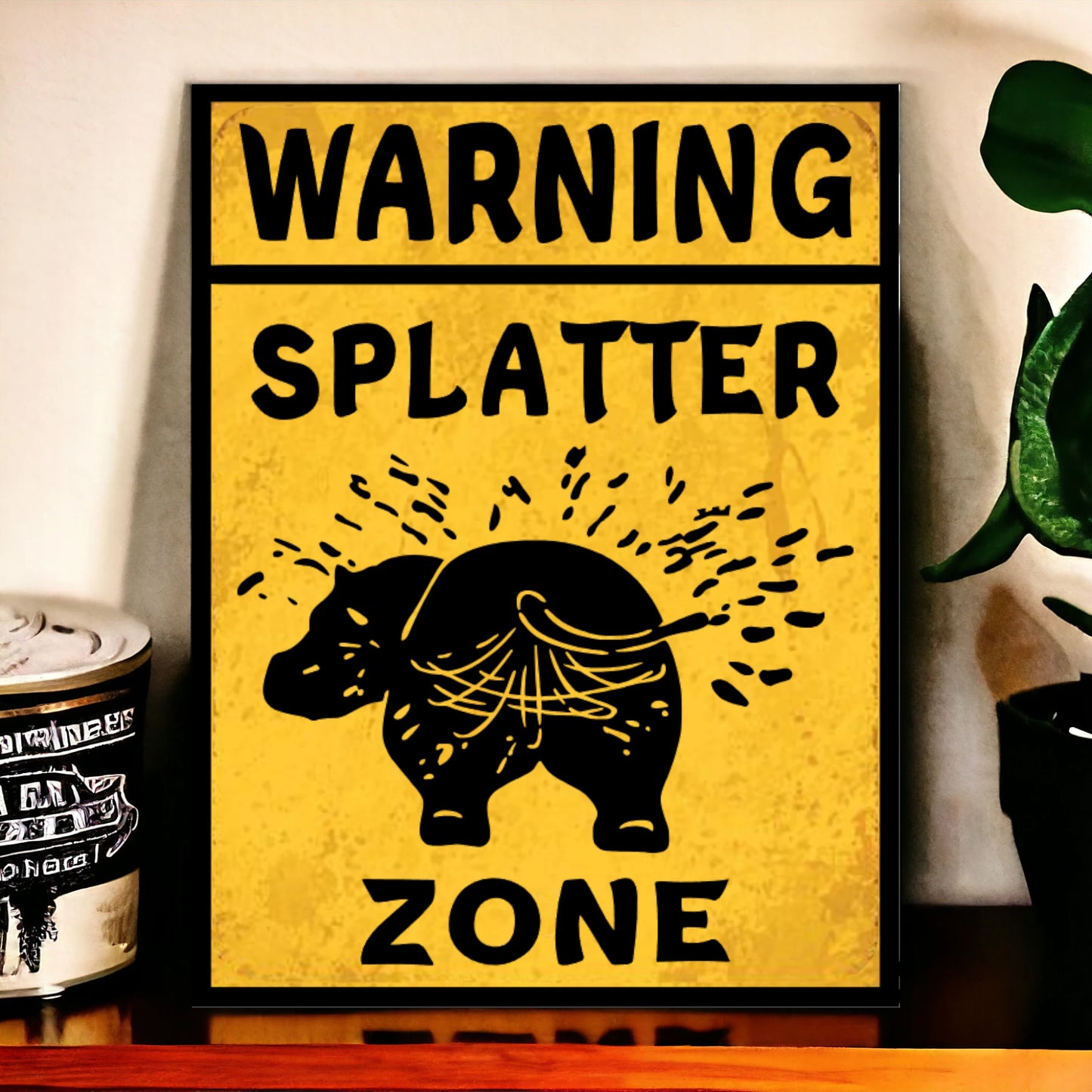 splatter zone sign