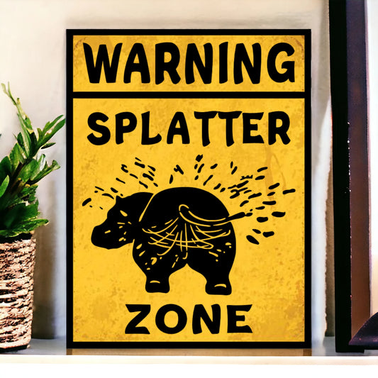 splatter zone sign
