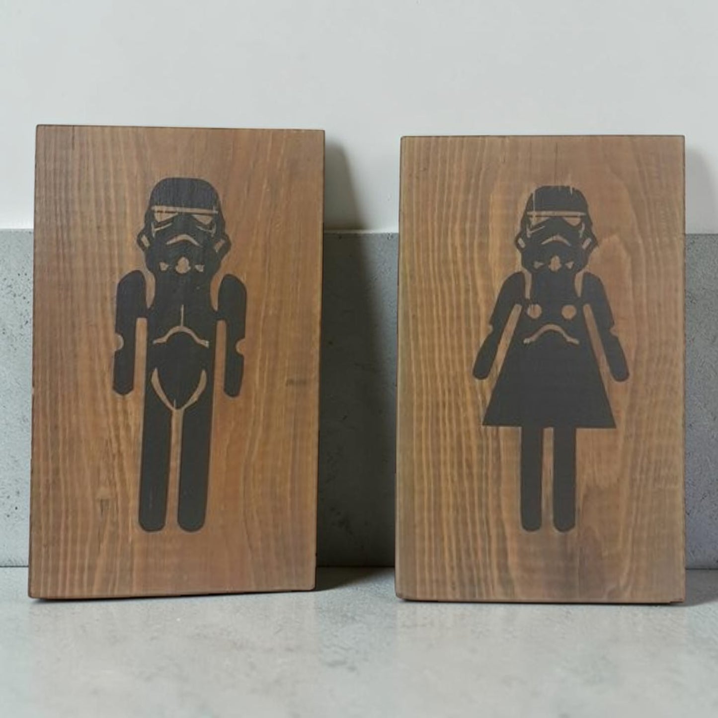His & Hers Bathroom Signs Stormtrooper Design 6x9
