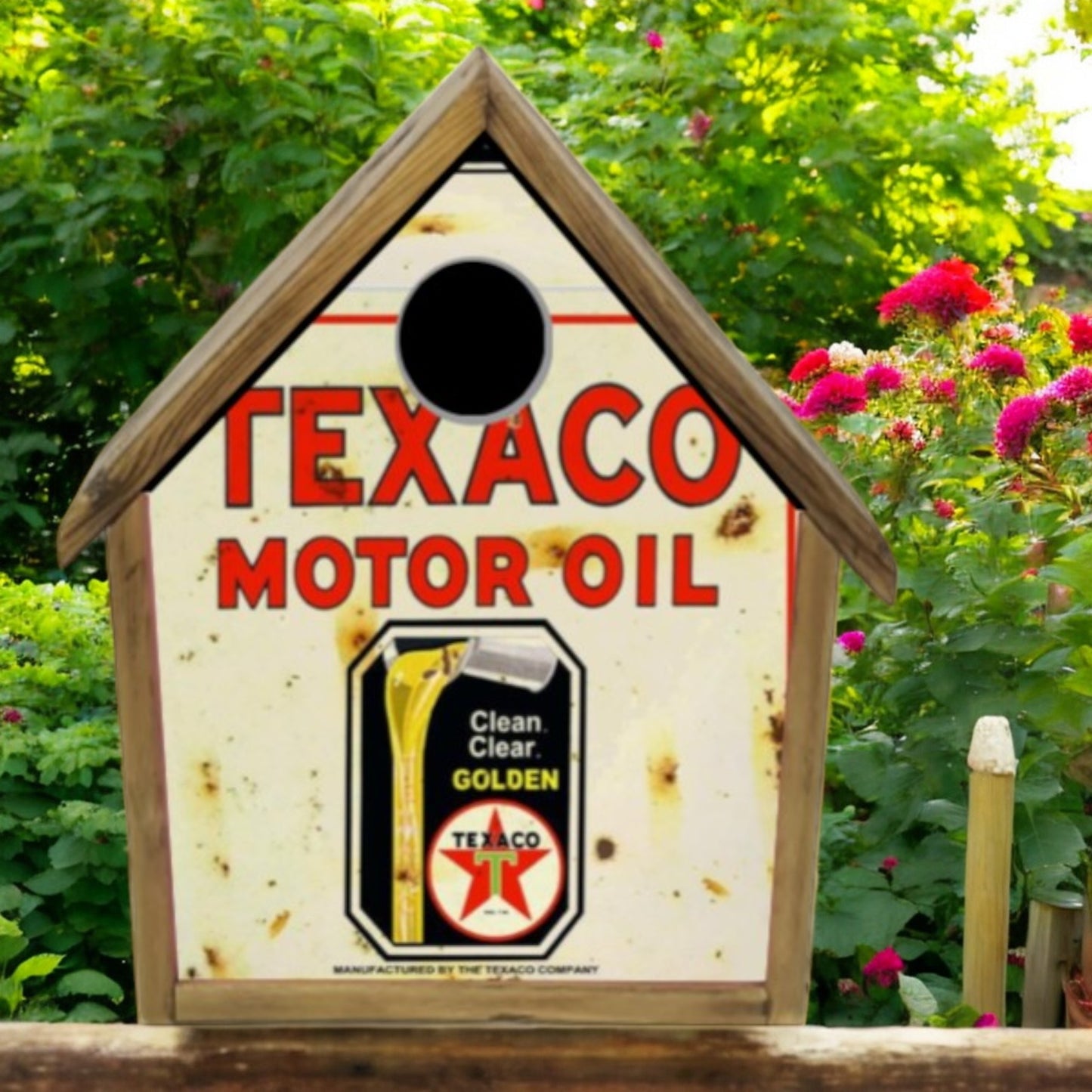 Handmade Texaco Service Station Birdhouse – Rustic Reclaimed Decor