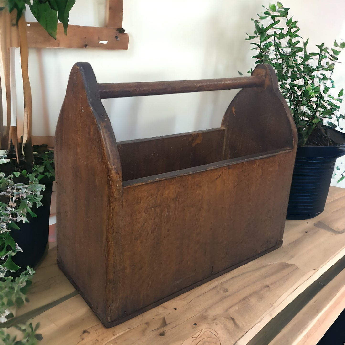 Antique Amish Wooden Garden Harvest Basket