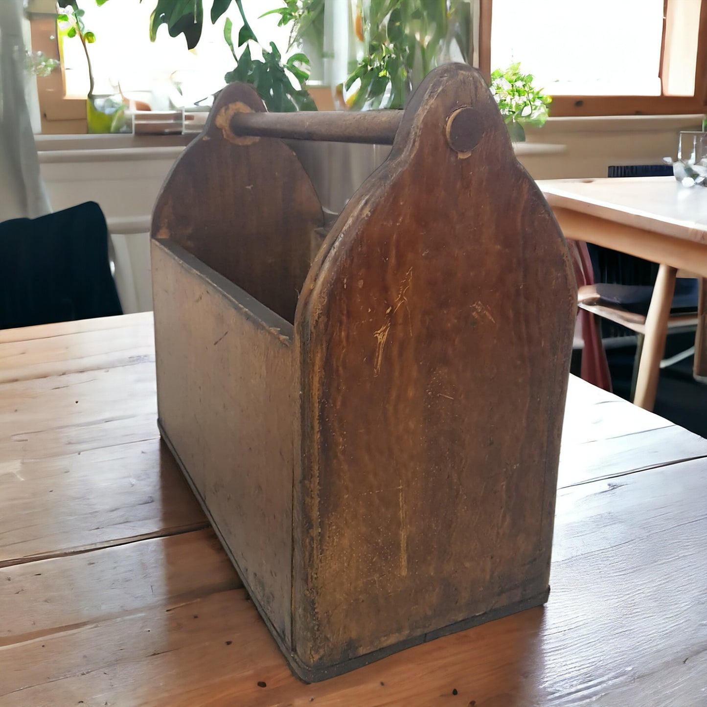 Antique Amish Wooden Garden Harvest Basket
