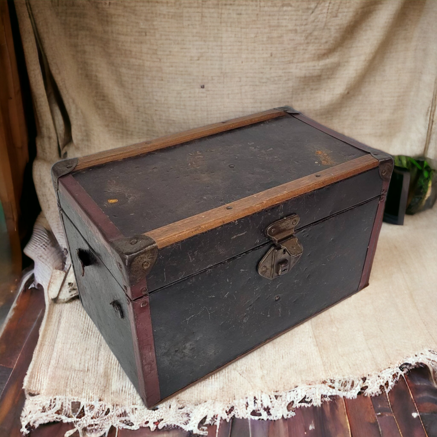 dolls steamer trunk antique travel clothing storage
