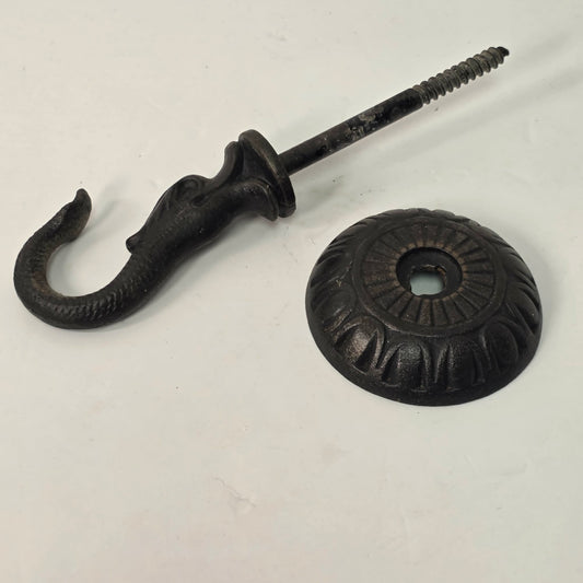 Antique Victorian Cast Iron Ceiling Hook 7”