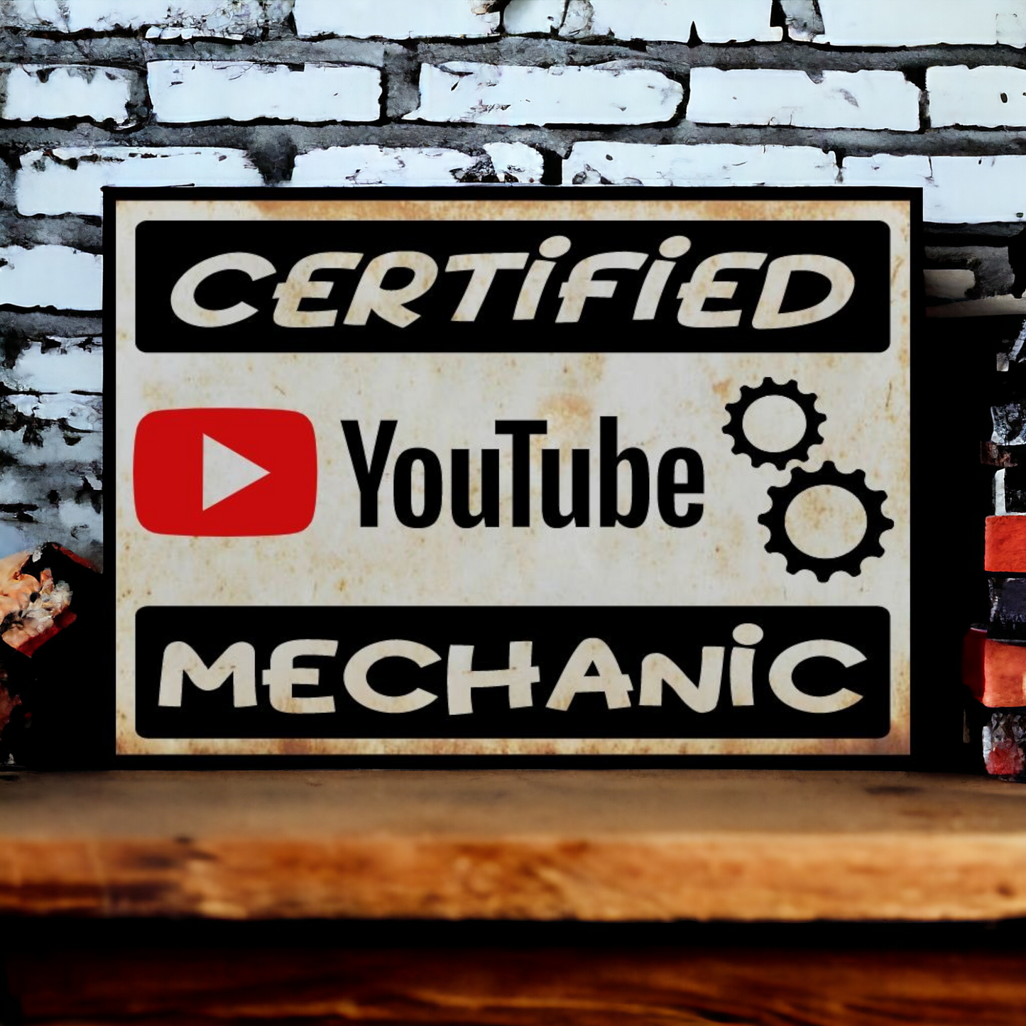 Certified Youtube Mechanic Sign