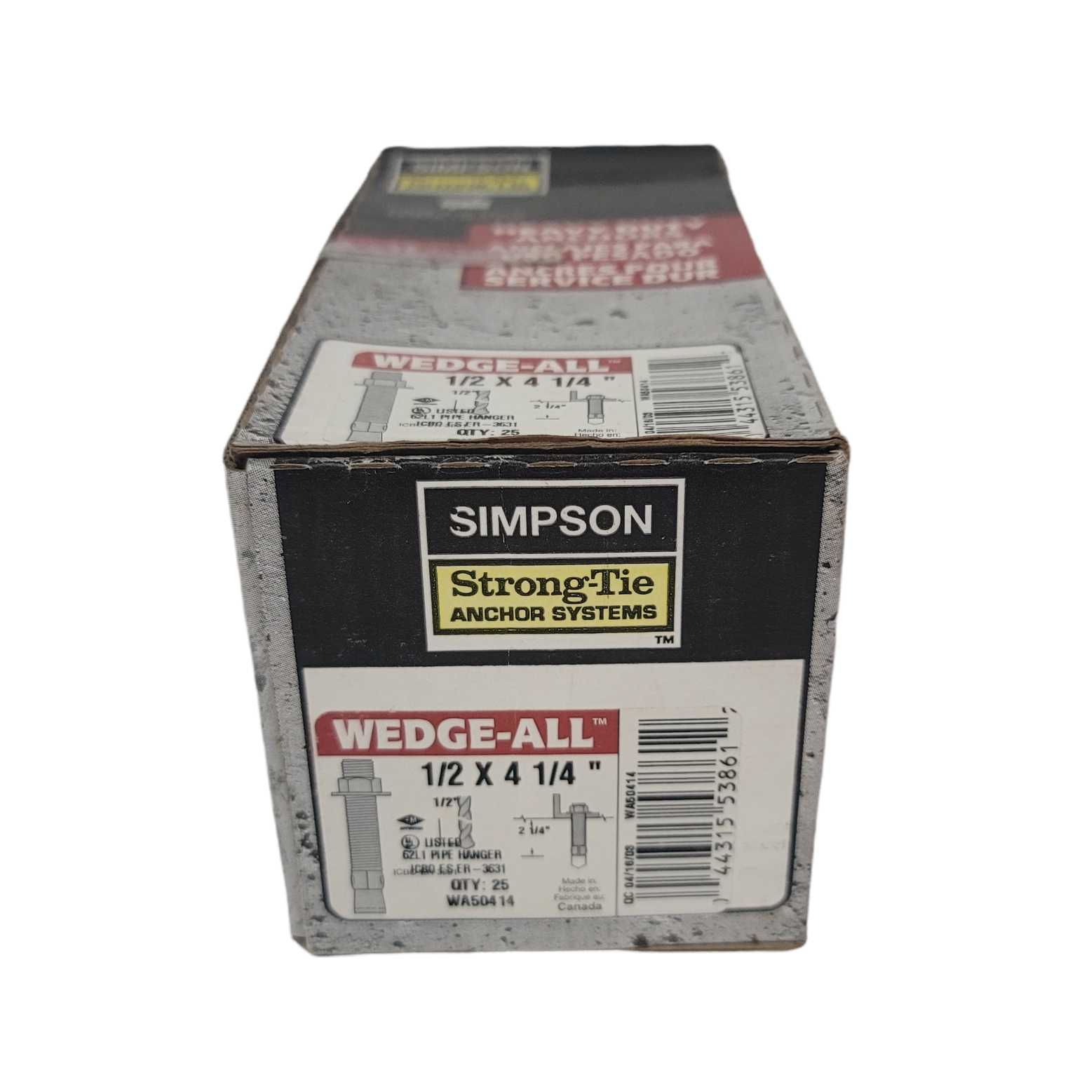 simpson strong-tie wedge-all 1/2" x 4-1/4" wedge anchor galvanized