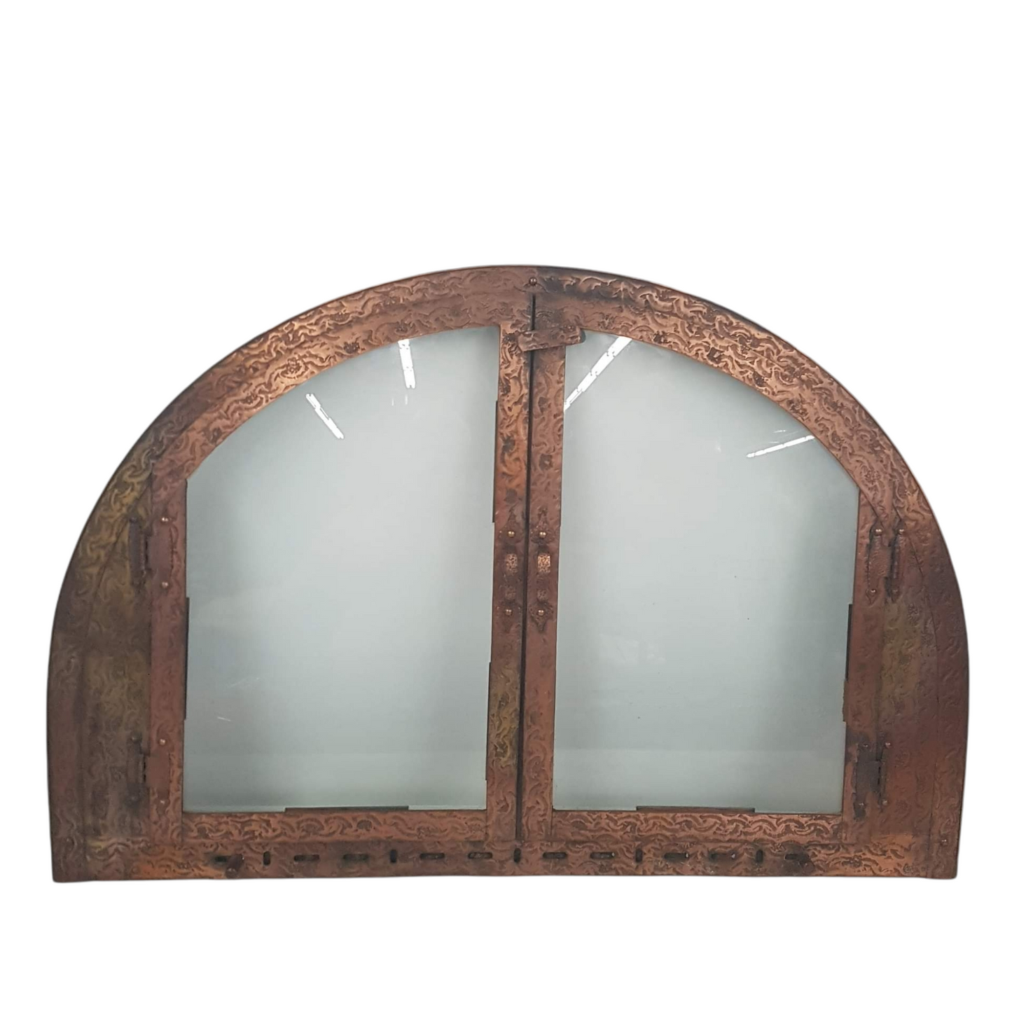 craftsman style arched top fireplace doors