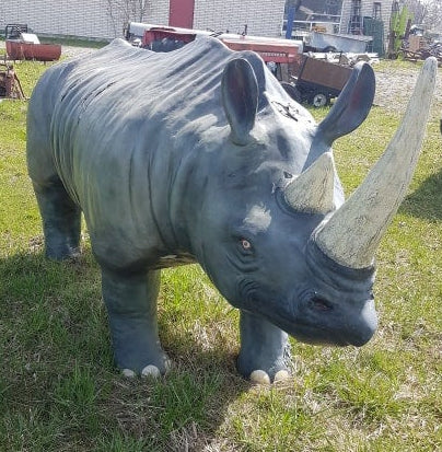 life sized rhino rhinoceros land mark statue