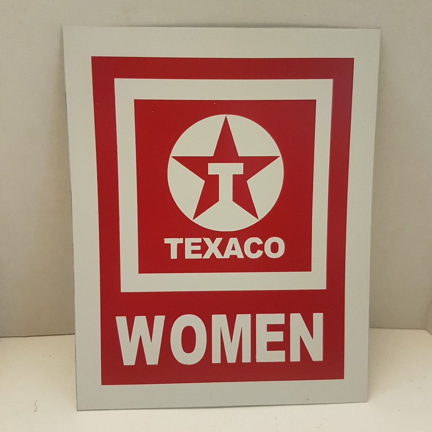 texaco mens and womens metal bathroom restroom toilet sign