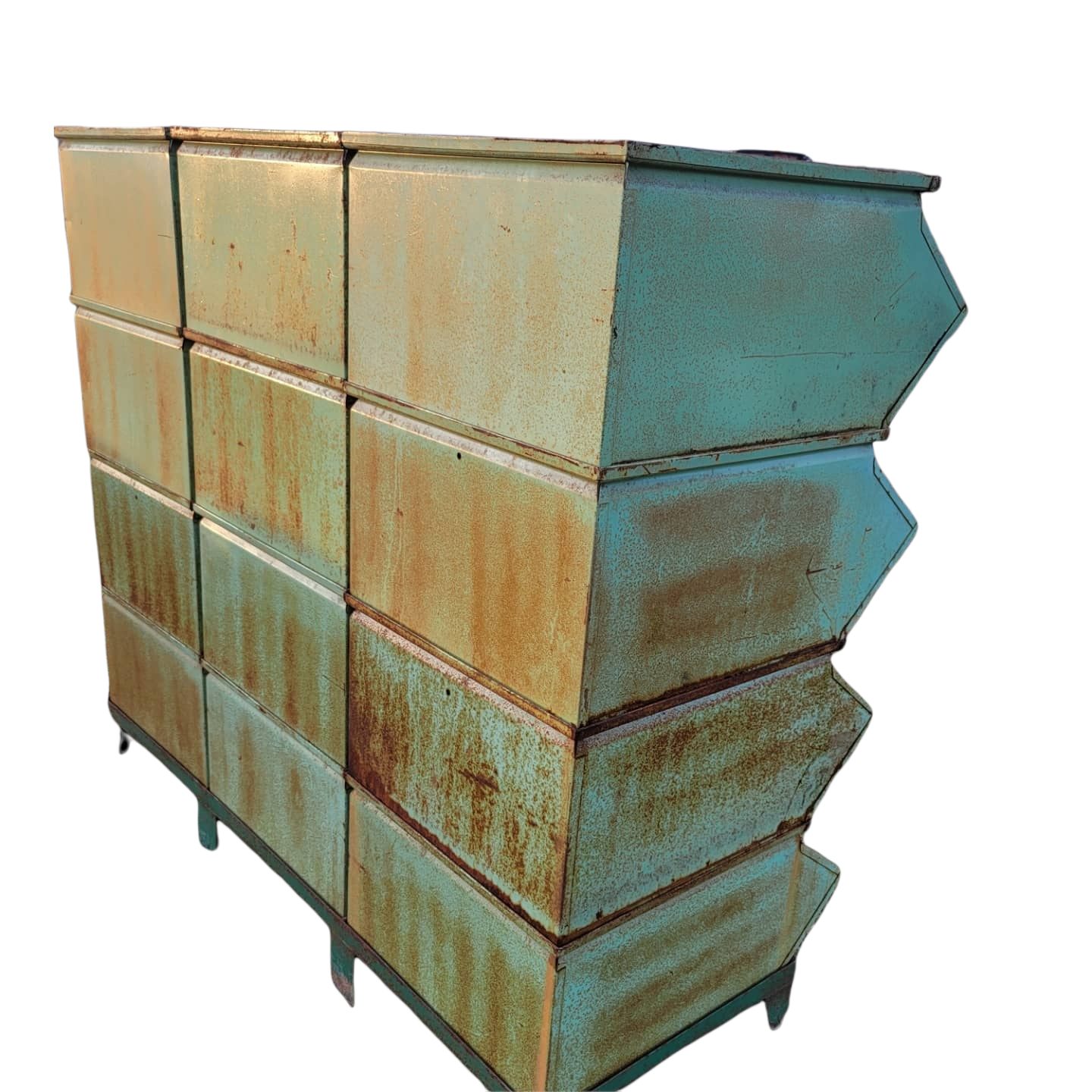 large industrial factory bins